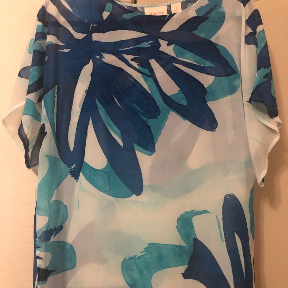 Floral blue shirt